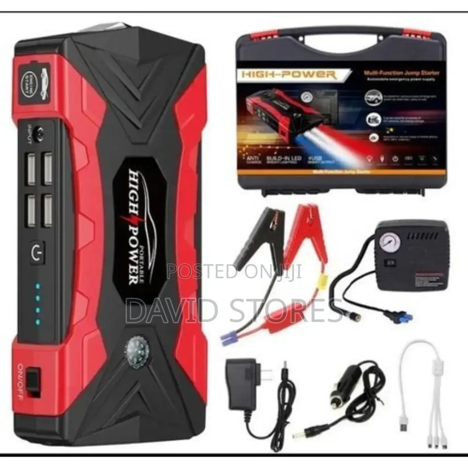 High-Power Multi-Function Jump Starter – 99,800mah With Air Compressor