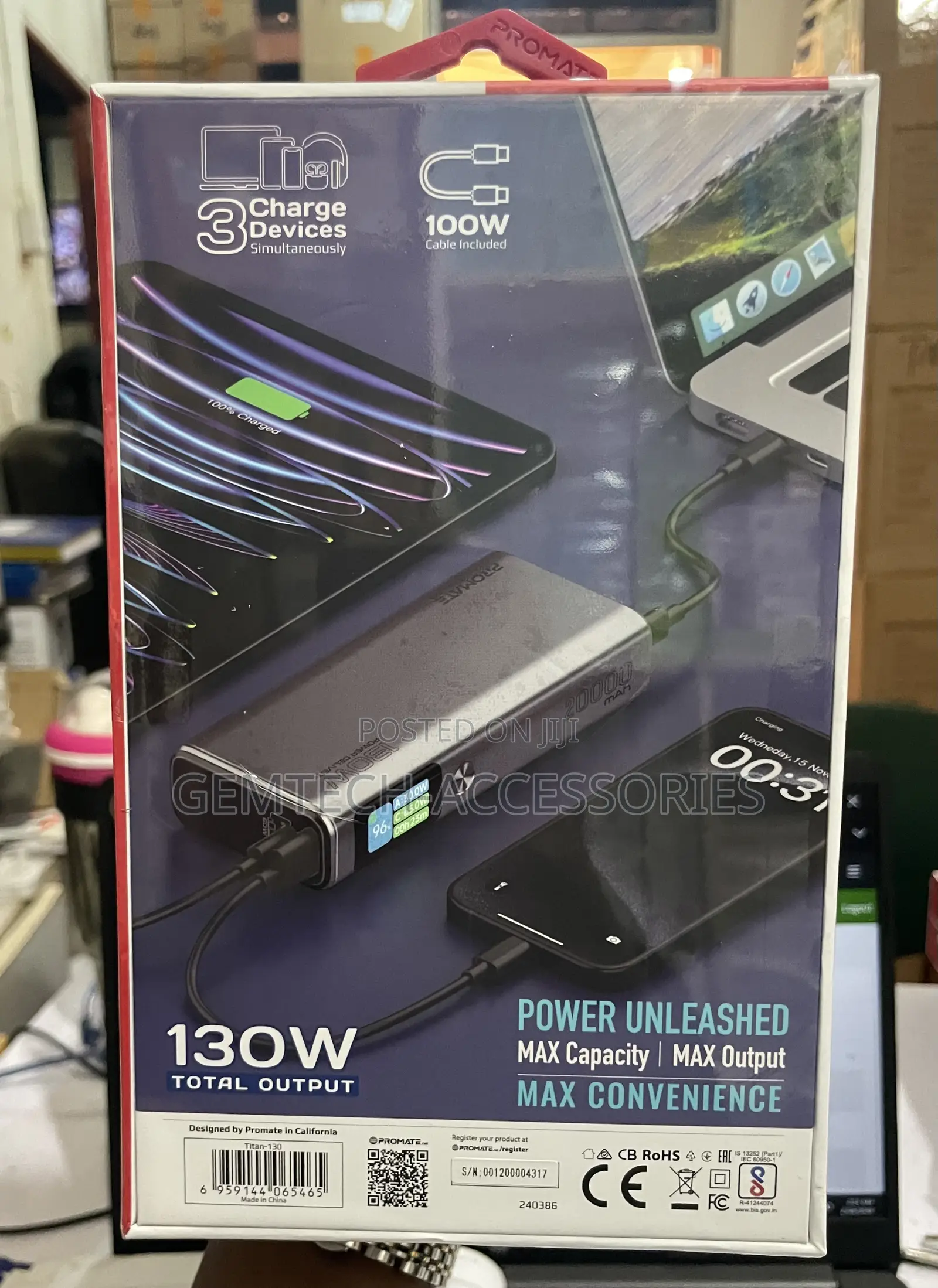 Promate 130w 20000 Laptop Power Bank
