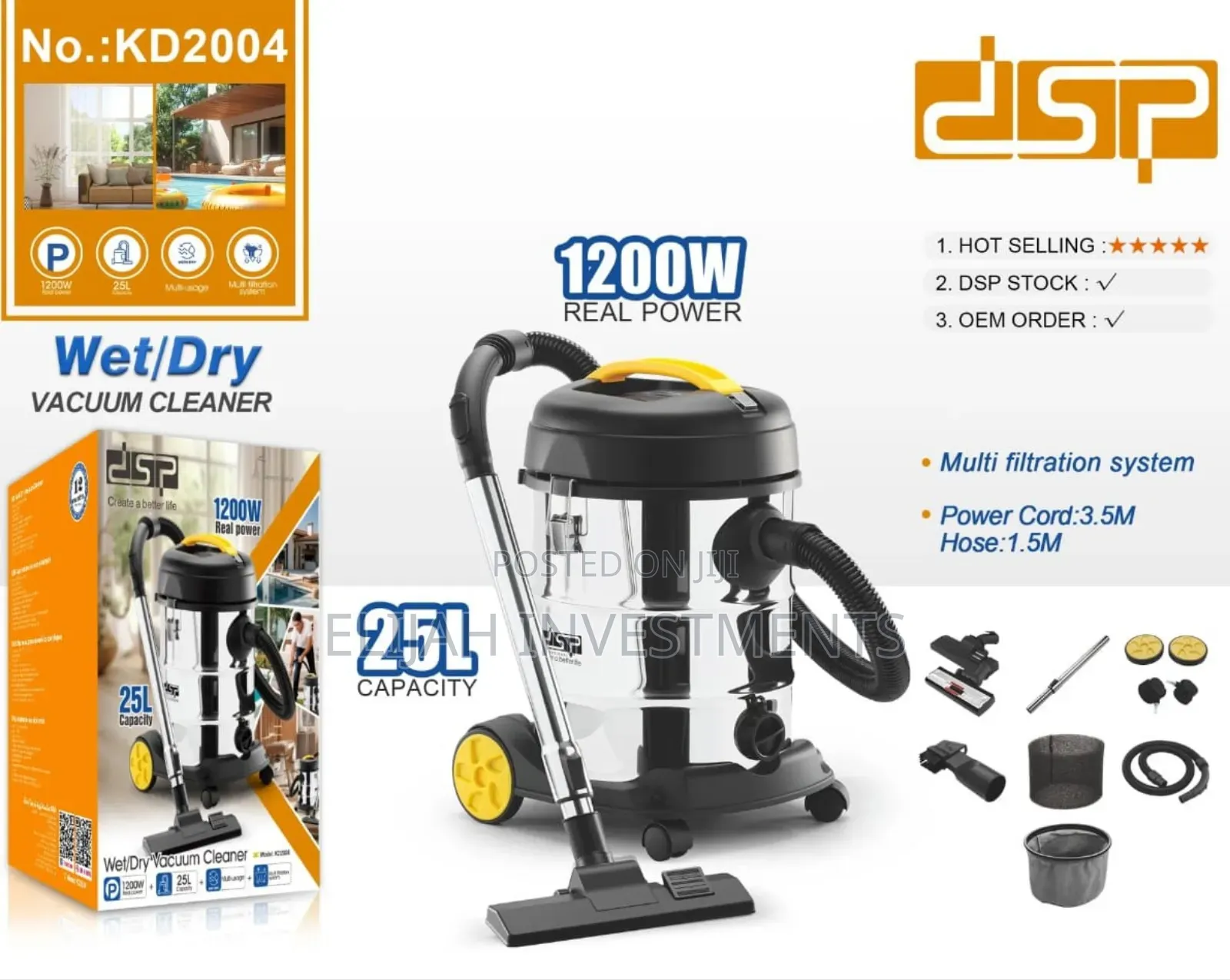 DSP Wet and Dry Vacuum Cleaner, Model Kd2004.