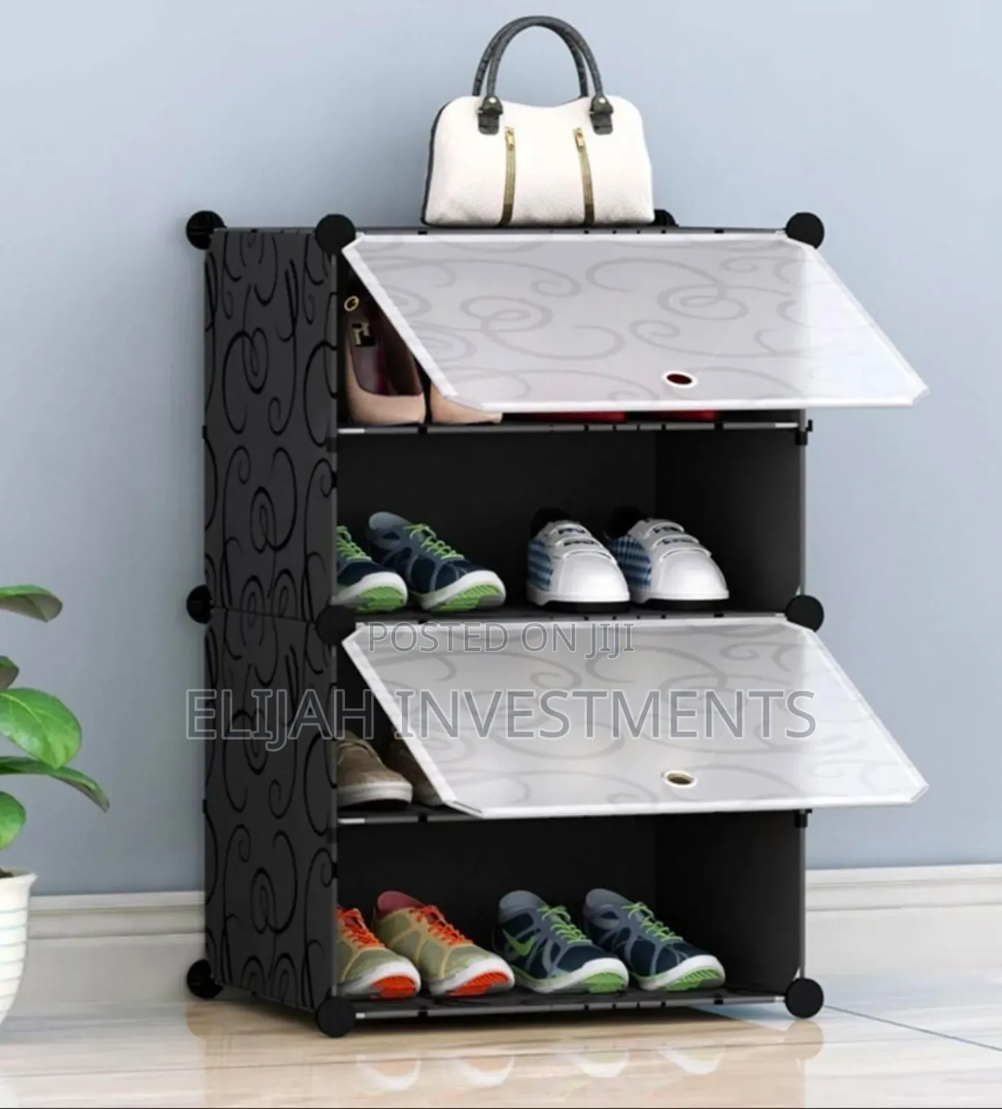 4 Tier Shoe Rack Organizer Storage Stackable