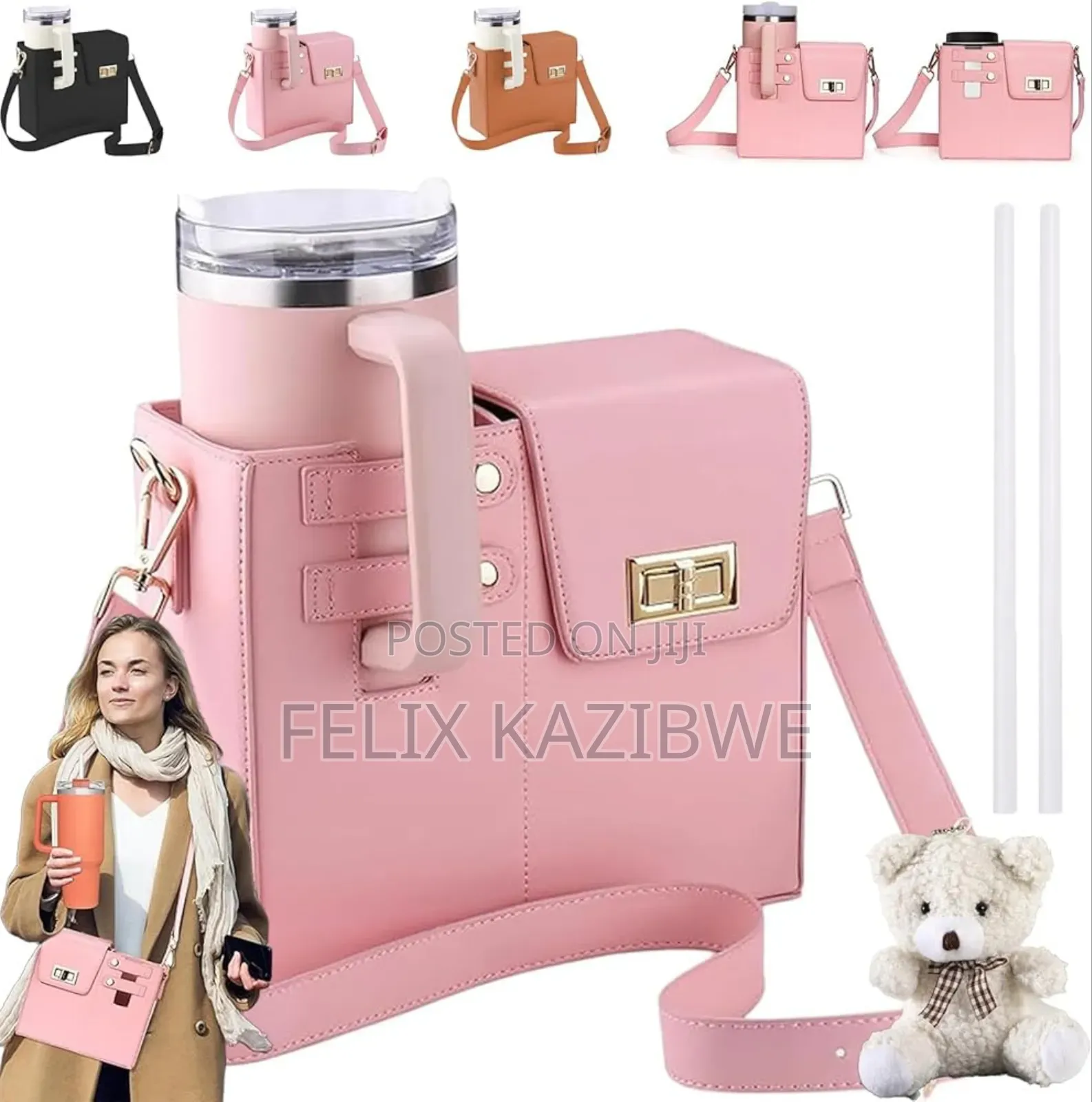Faux Leather Crossbody Bag.
