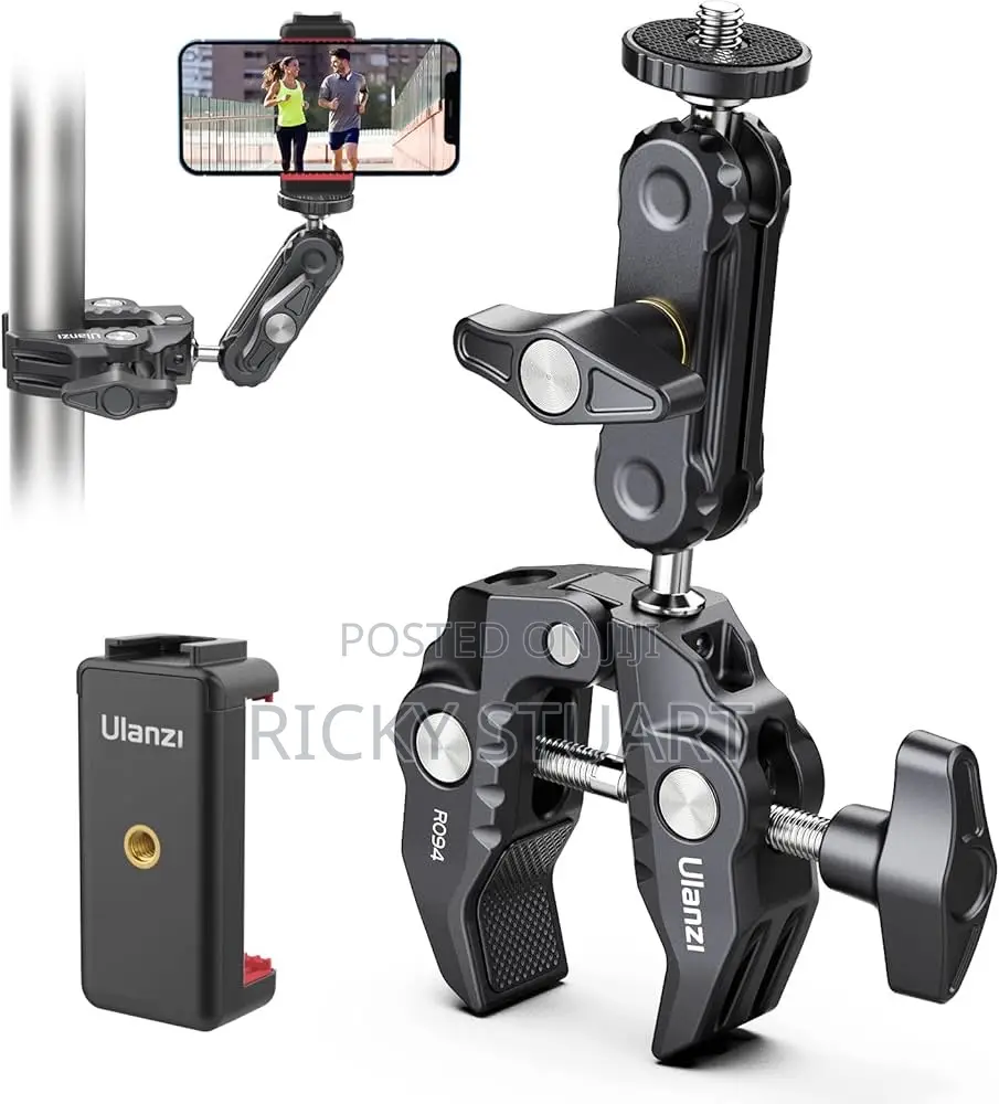 Camera Clamp Mount With Phone Holder 360° Ballhead Magic Arm Adapter