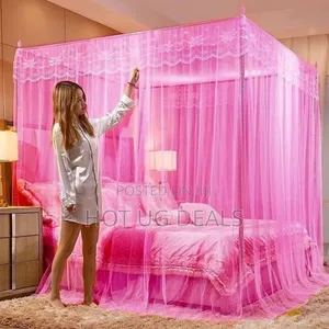 5x6 Mosquito Net Without Stands & 3 Doors Design Bed Net - Pink