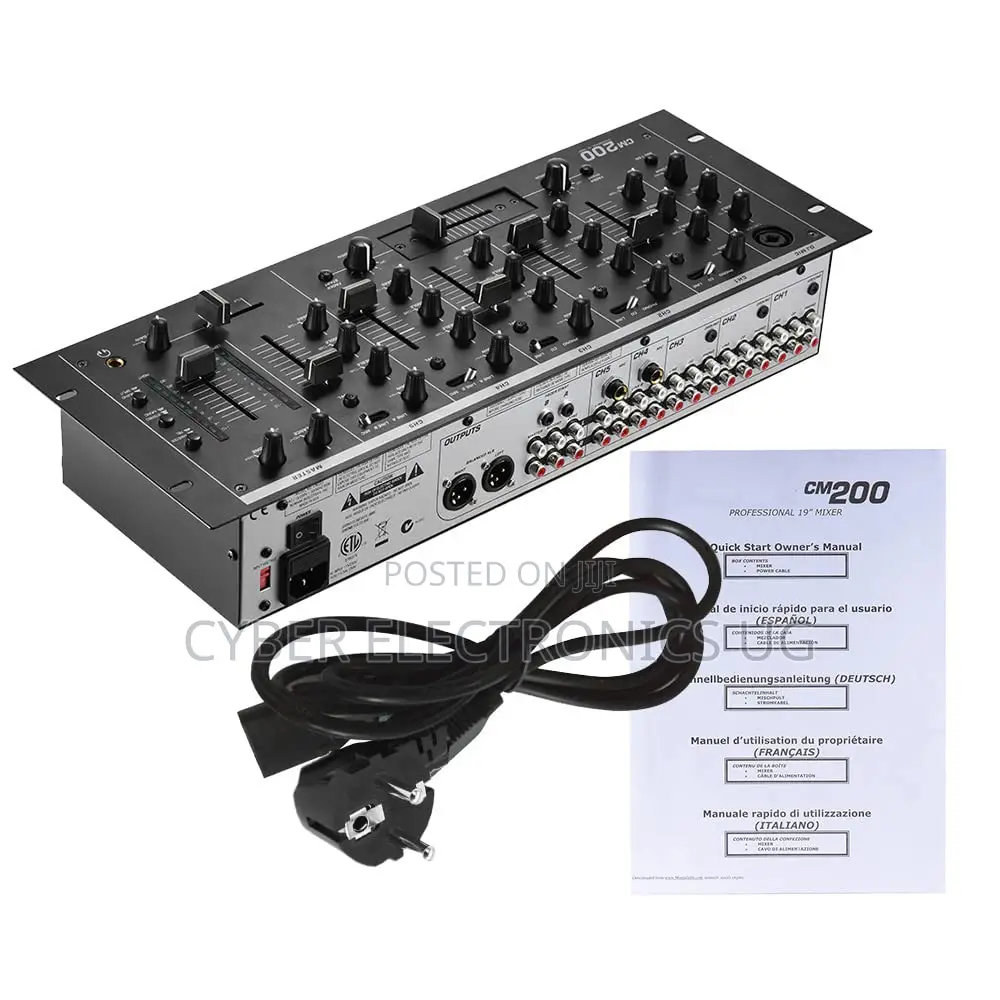 Cm200 Professional 5-Channel Dj Rack Mount Stereo Mixer Mixing Console