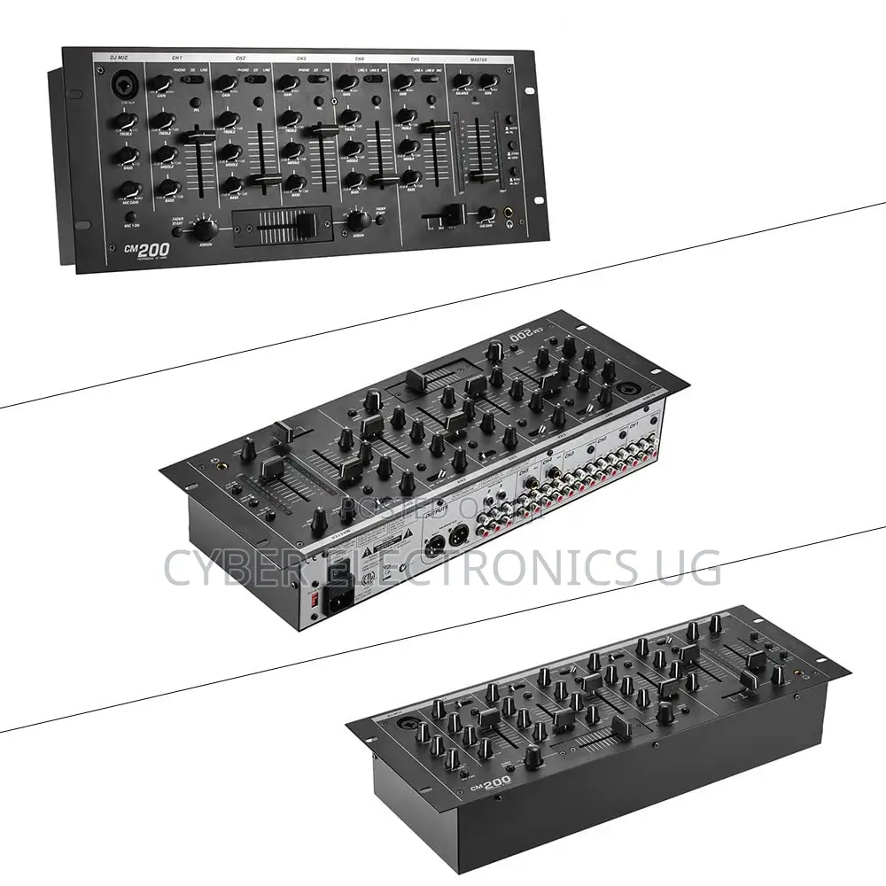 Cm200 Professional 5-Channel Dj Rack Mount Stereo Mixer Mixing Console