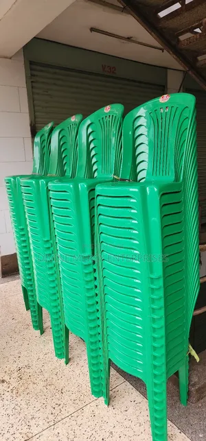 Green Plastic Armless Chairs