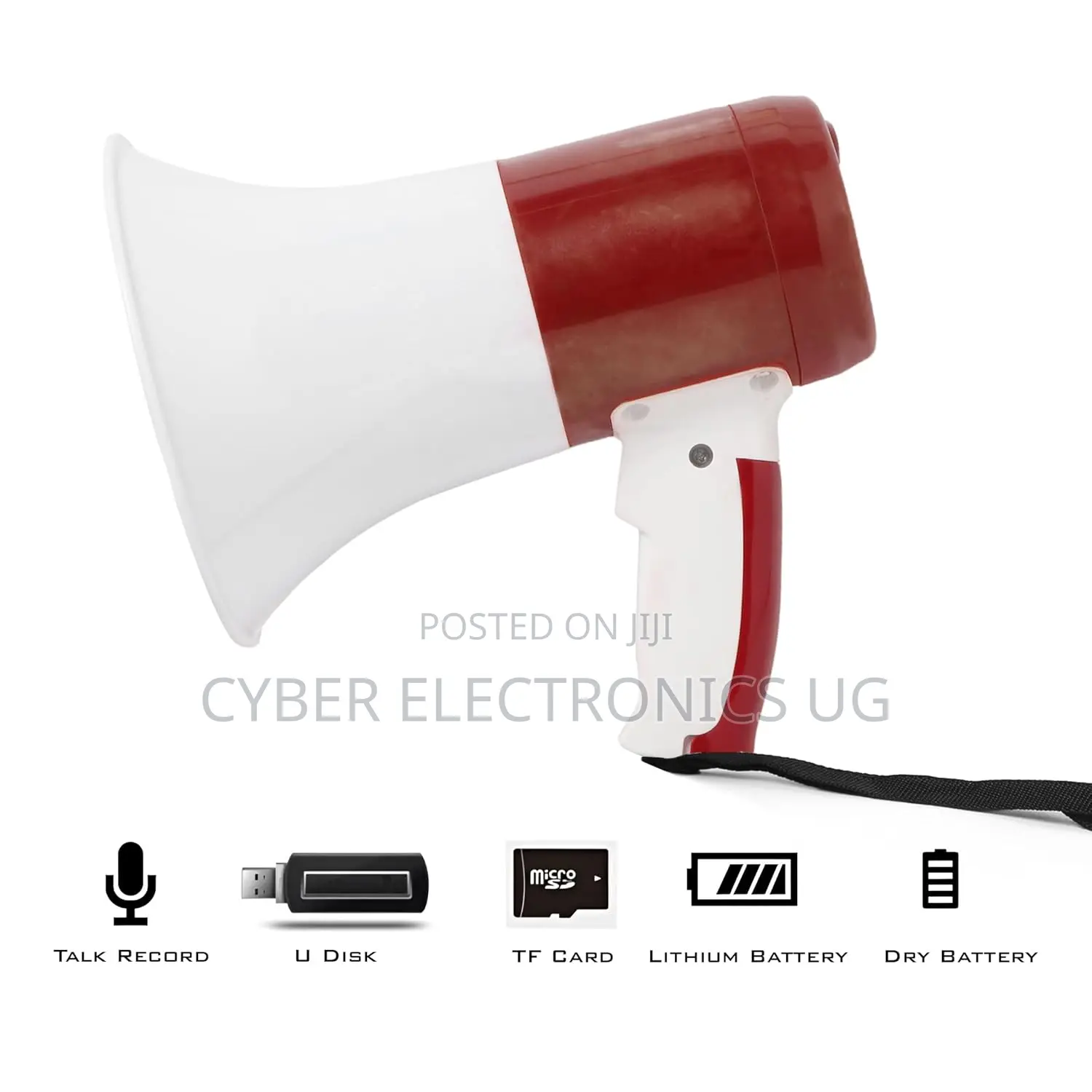 Megaphone Voice Amplifier With Talk, Record, Play Siren Modes