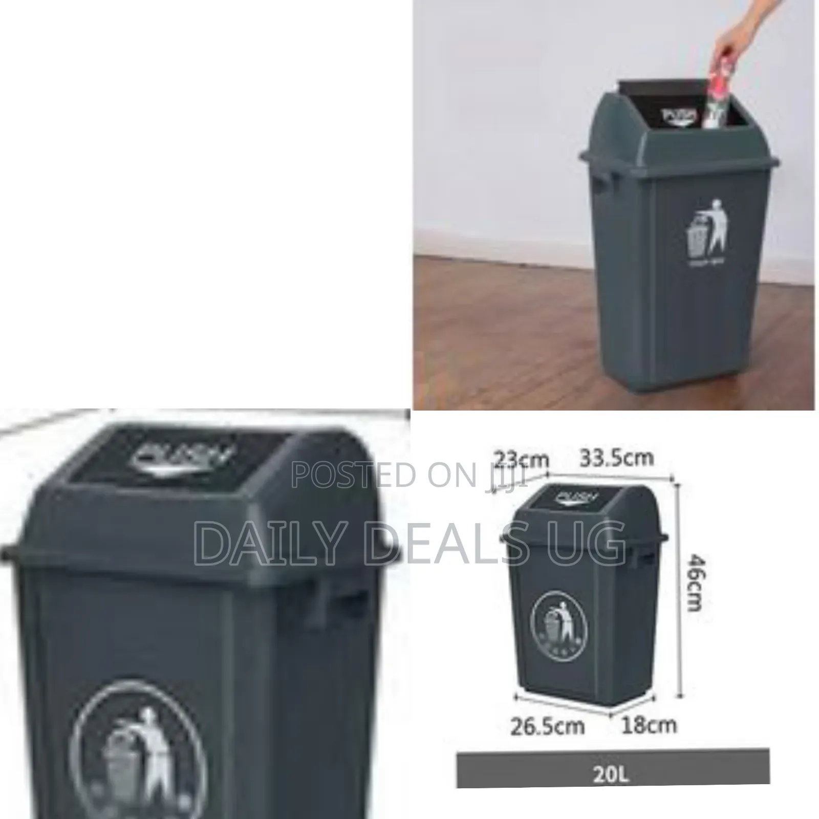 20 Litres Plastic Trash Bin for Household Waste Storage