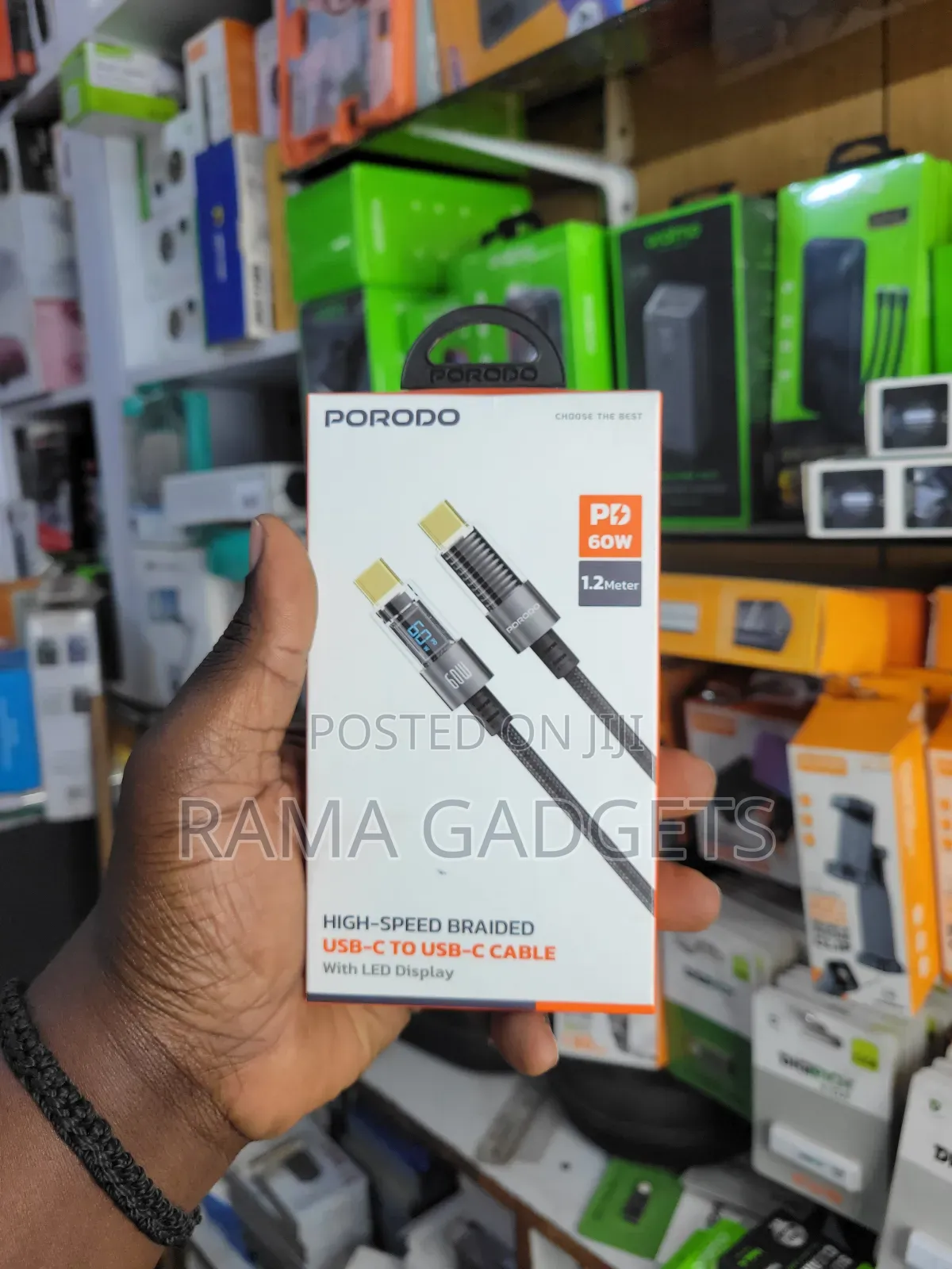 Porodo 60w Type-C to Type-C Braided Cable