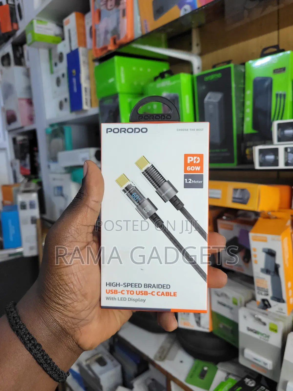 Porodo 60w Type-C to Type-C Braided Cable