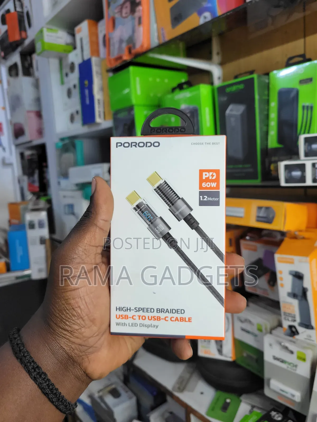 Porodo 60w Type-C to Type-C Braided Cable