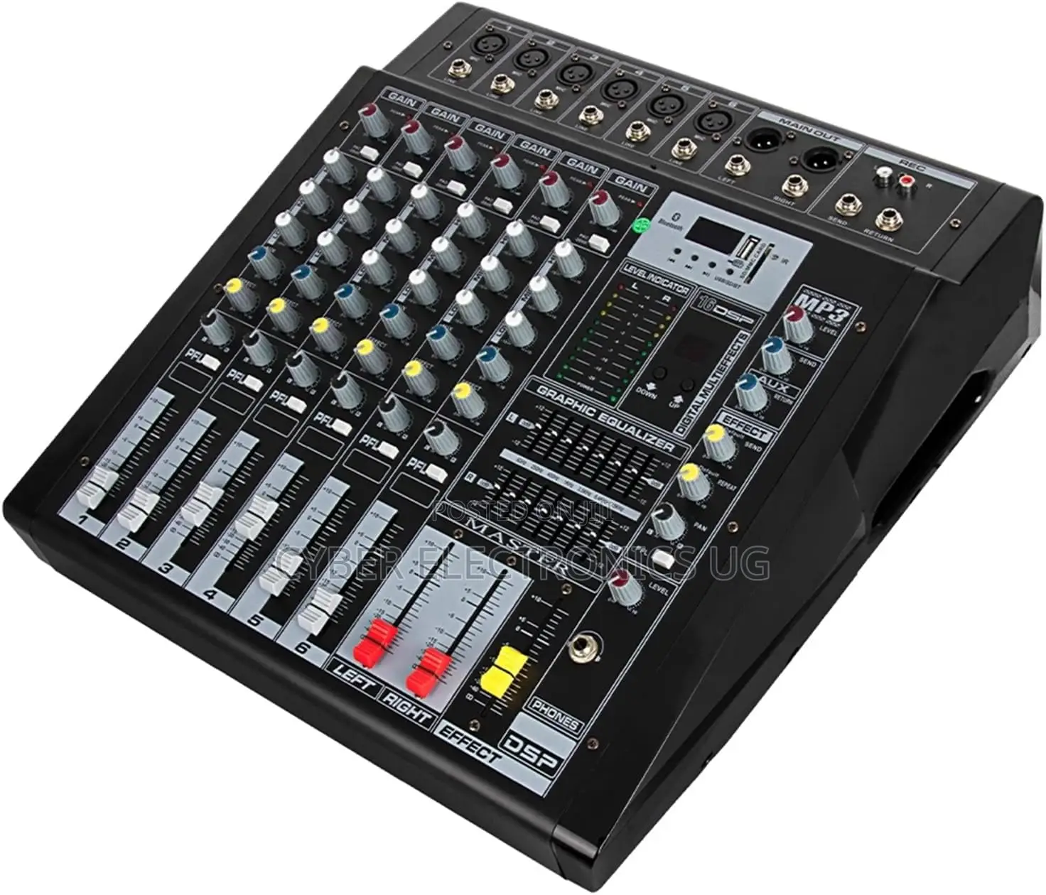 Dj Mixer 6 Channel Professional Mixer With Power Amplifier All-in-One