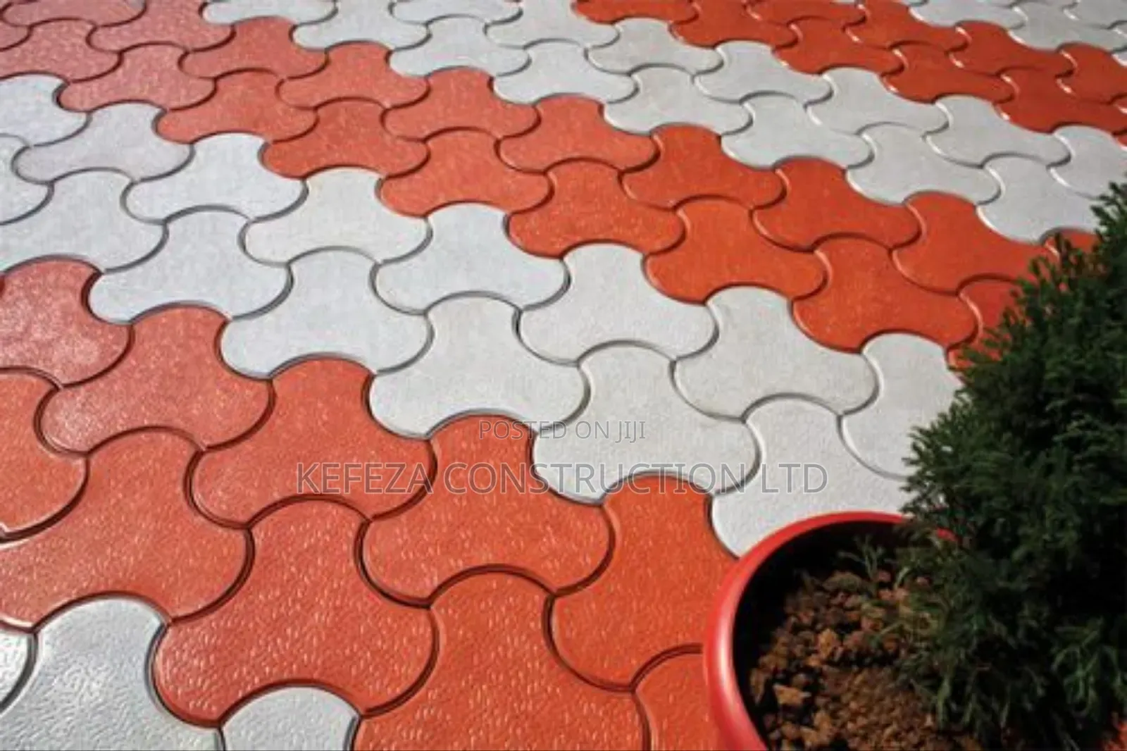 Red and Grey Paving in Bukasa