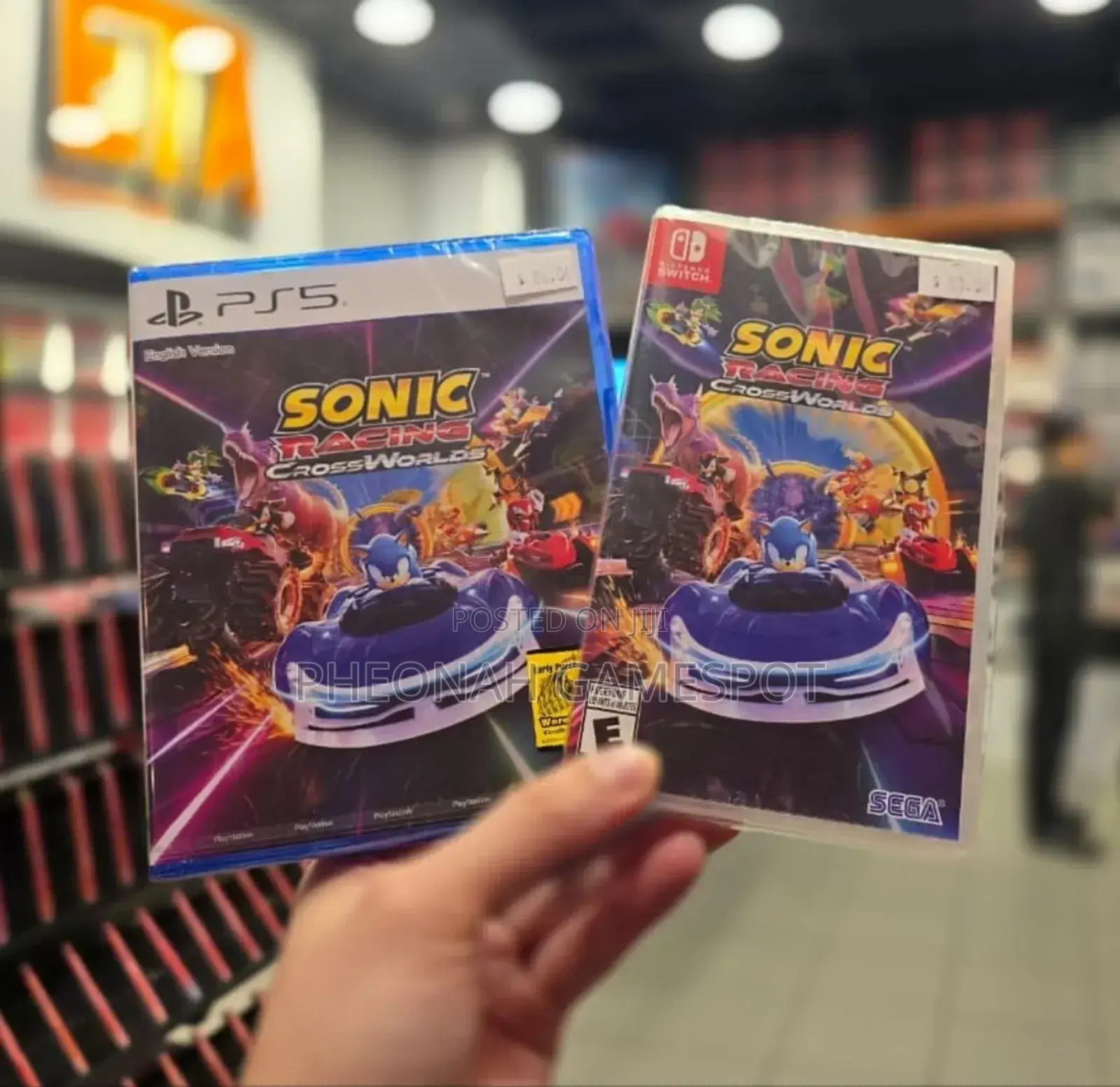 Sonic Racing Crossroads. Available for Both Ps5 and Nintendo Switch