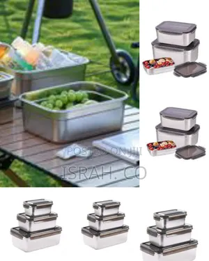 800/2000/7000ml 3pc Grade Stainless Steel Food Storage Container
