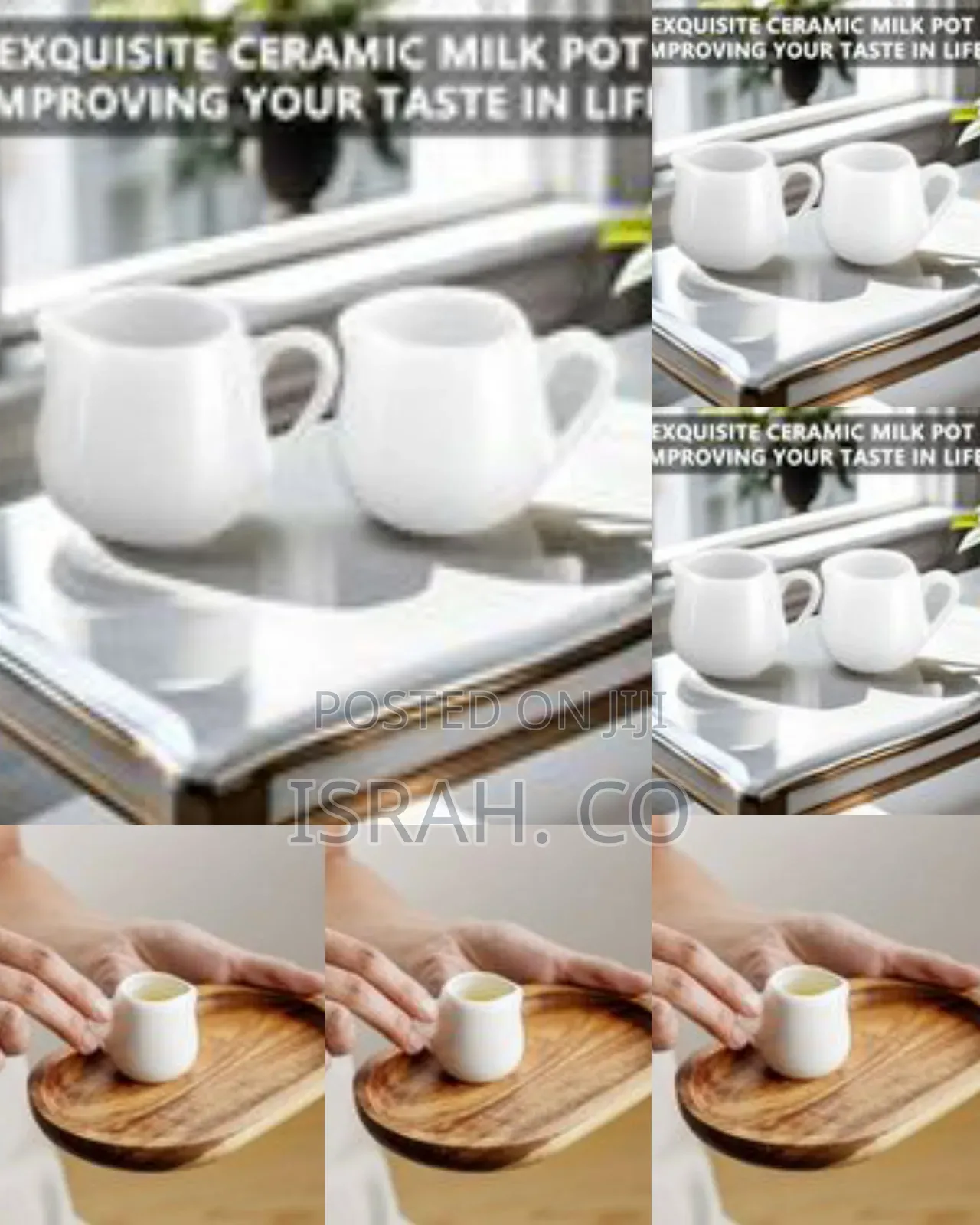 Ceramic Milk Jug Small 6 Pcs, 110ml Gravy Jug With Handle