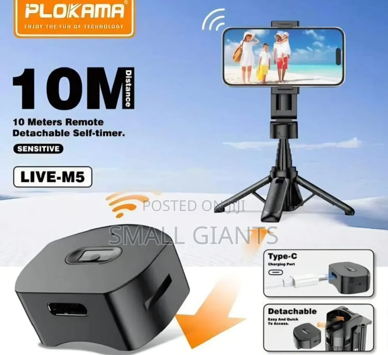Plokama Live-M5 3-in-1 Handle Tripod Selfie Stick.