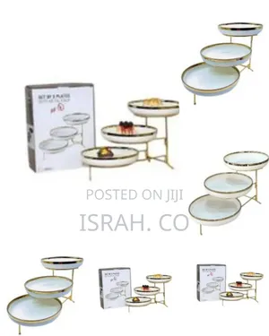3 Tier Gold Line Serving Bowls Kitchen Food Display Dessert .