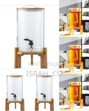 7l Glass Drinks Dispenser Jar With Tap, Spigot, Lid
