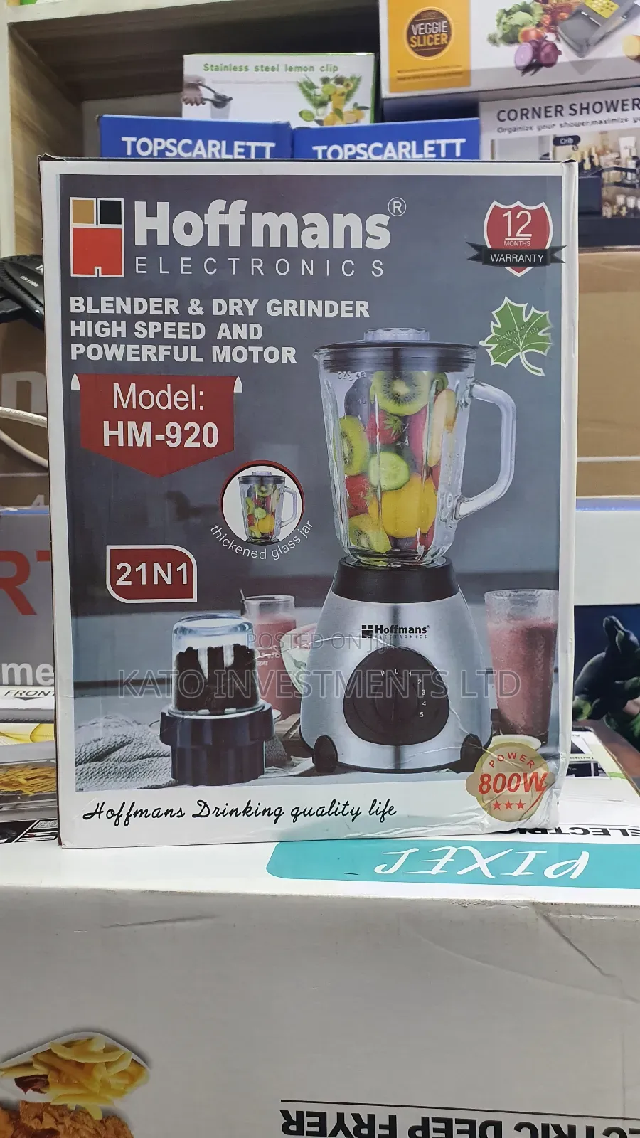 Hoffmans Pure Glass Hm-9020 2 In 1 Blender