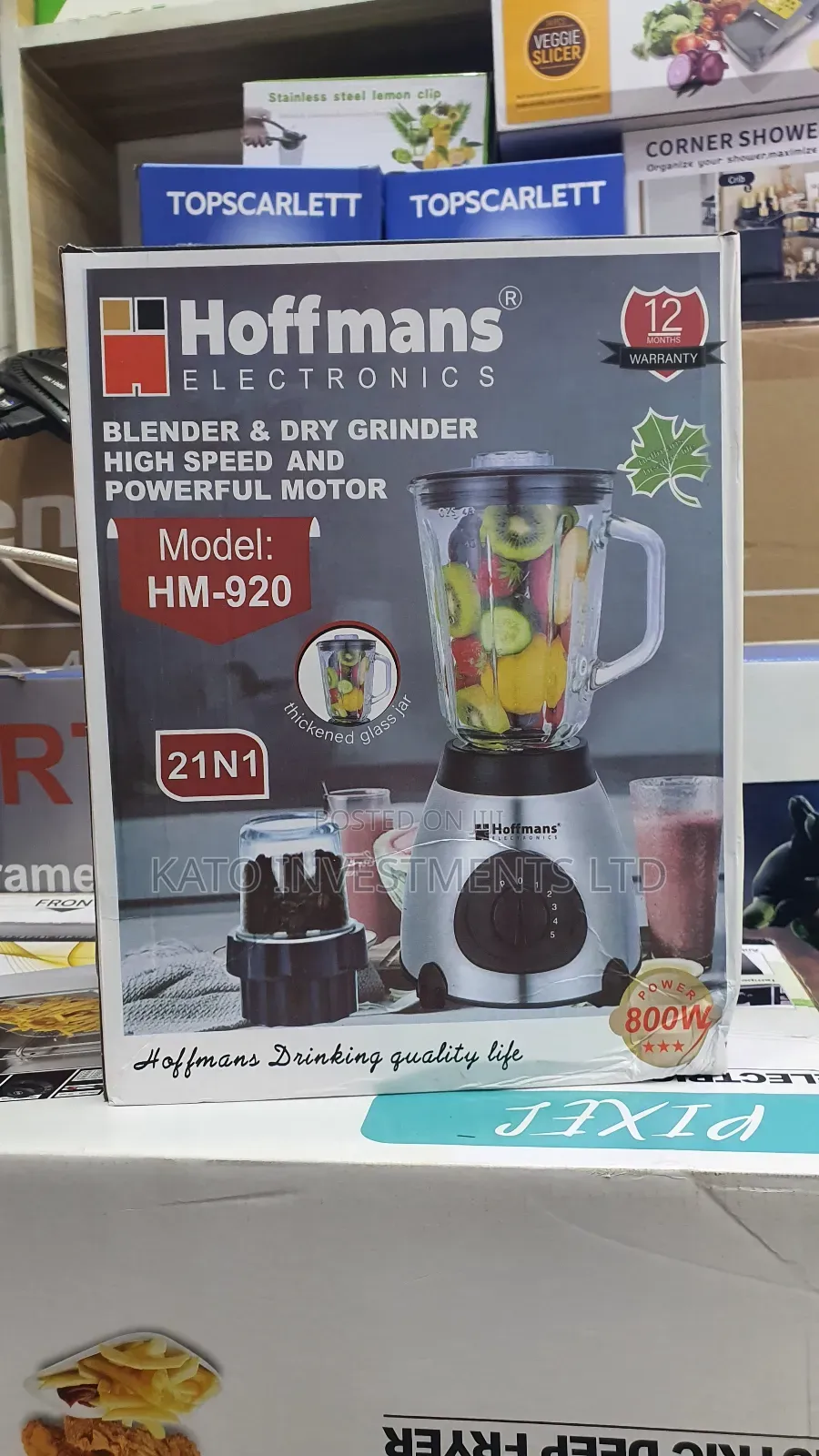 Hoffmans Pure Glass Hm-9020 2 In 1 Blender