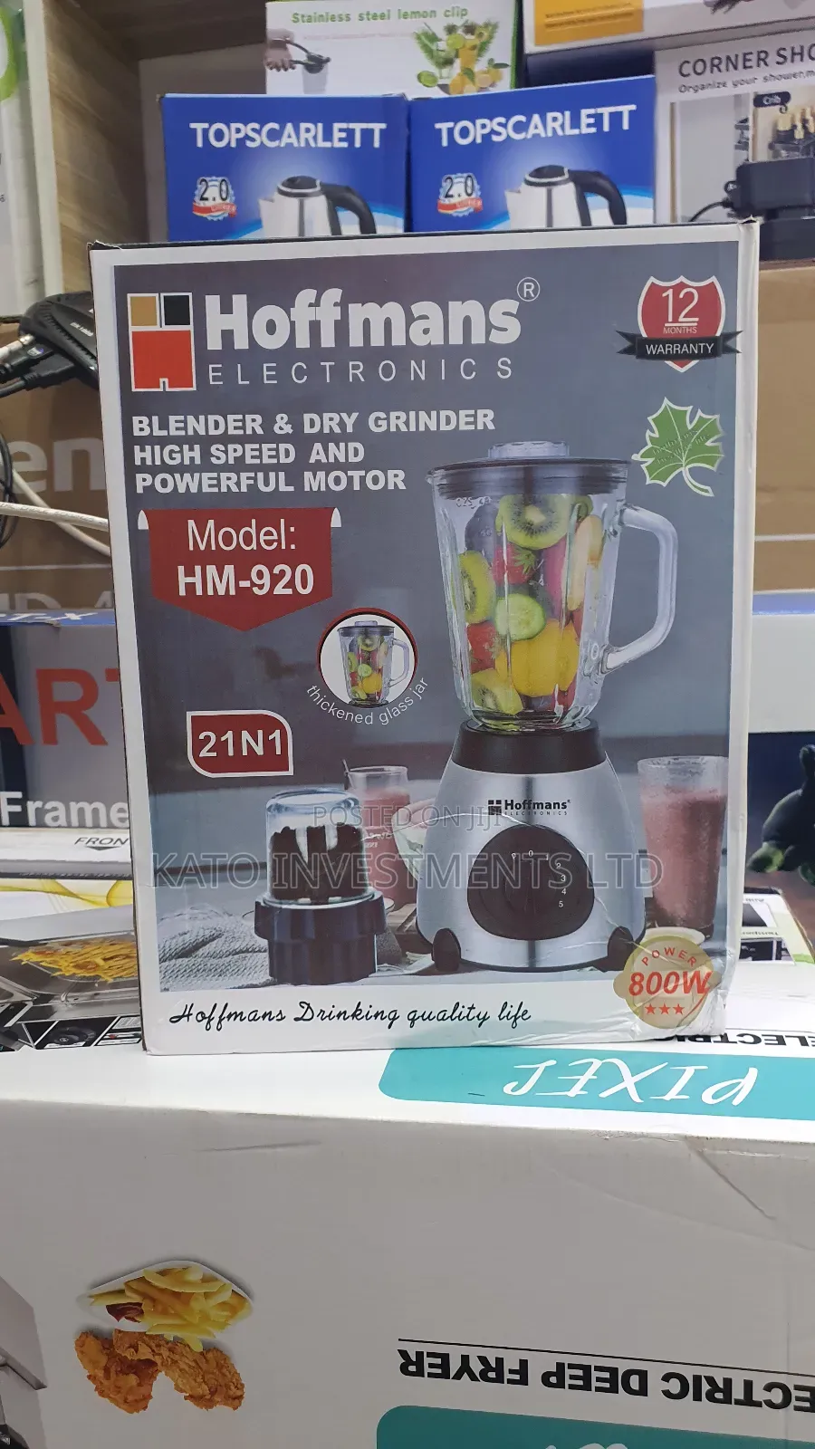 Hoffmans Pure Glass Hm-9020 2 In 1 Blender