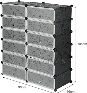 Modular Plastic Wardrobe 12 Cubes, Shoe Rack Mallet 2m