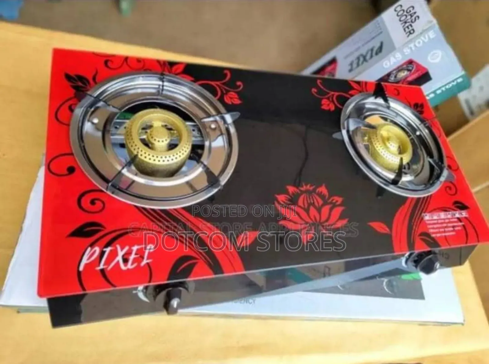 Pixel 2 Burner Tempered Glass Gas Stove.