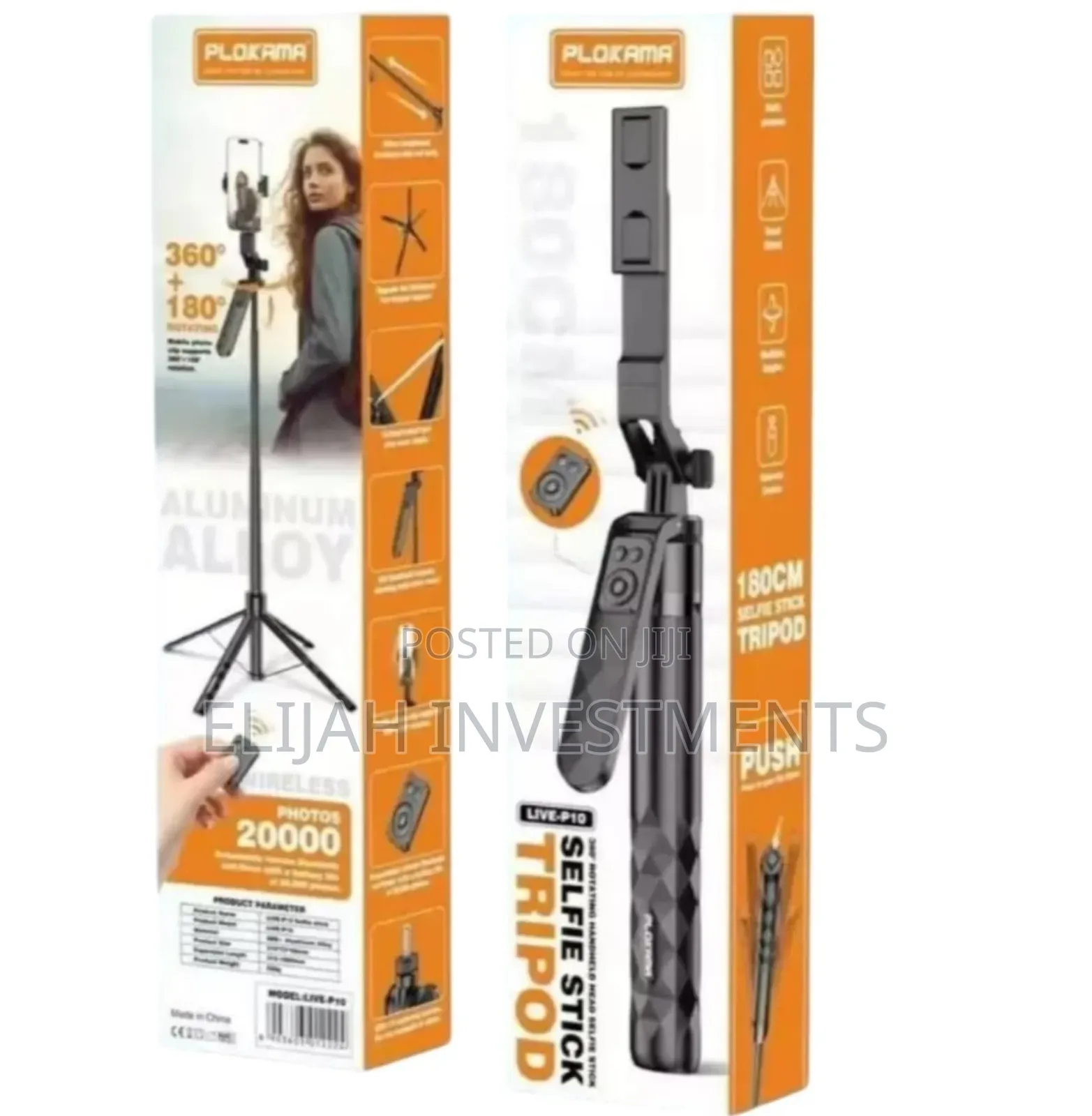 Plokama Live-P10 Selfie Stick Tripod Bluetooth Remote