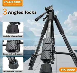 Plokama Heavy-Duty Camera Tripod With Mobile Phone Holder