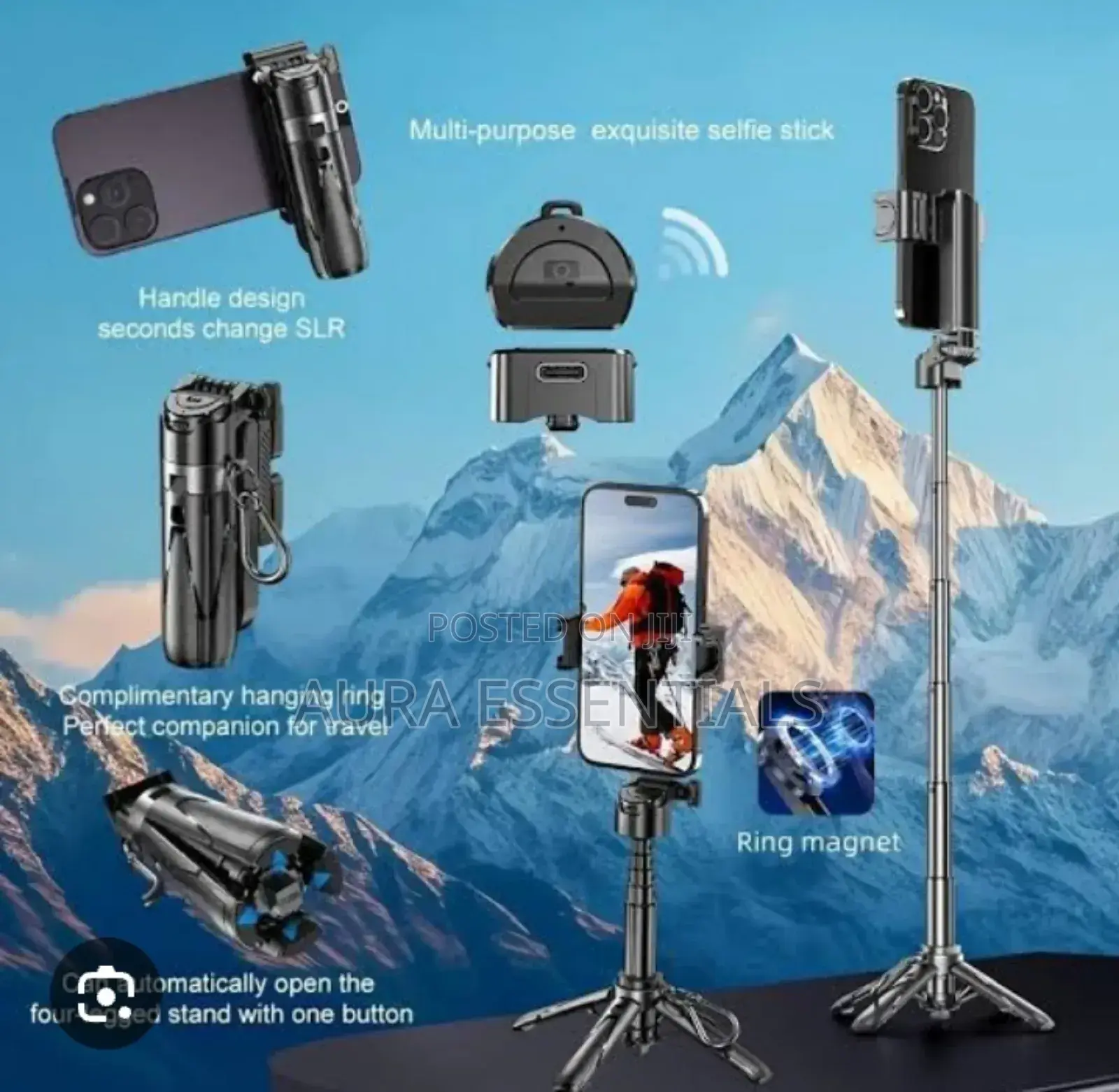 Plokama Live-M5 3-in-1 Handle Tripod Selfie Stick