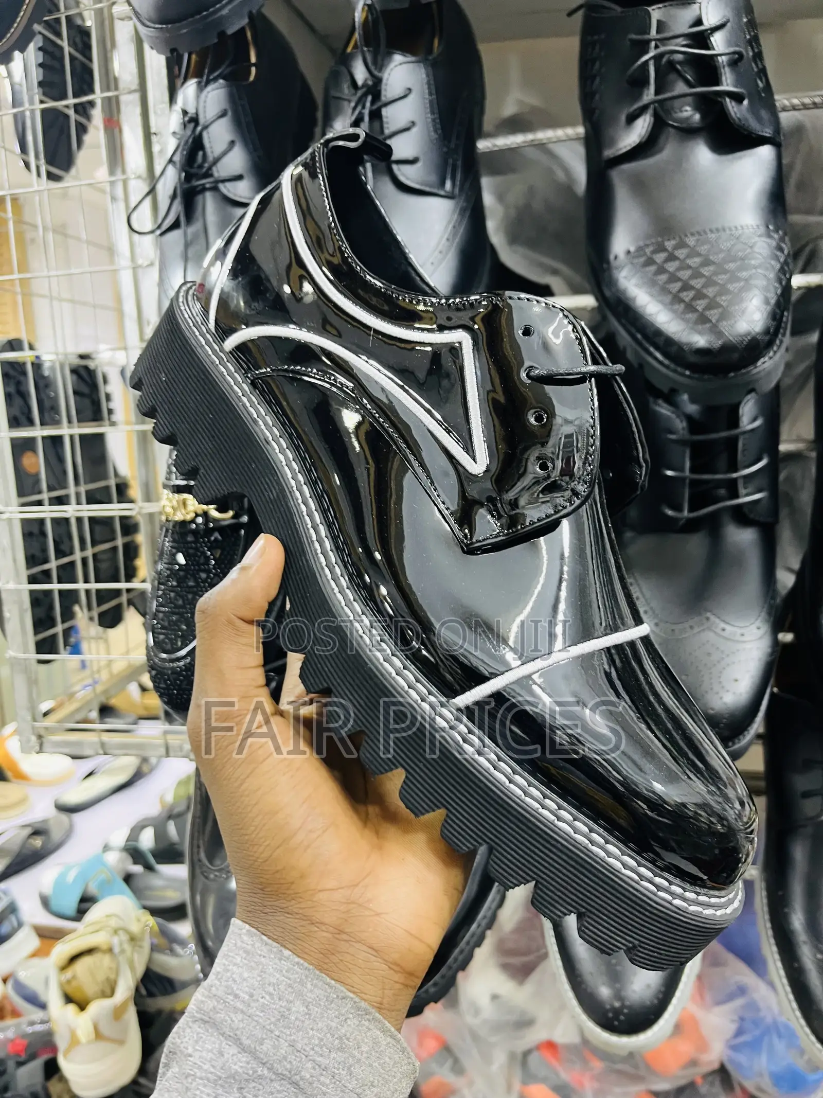 Shinny Laced G.Ten Higsole Black Designer Suit Shoes