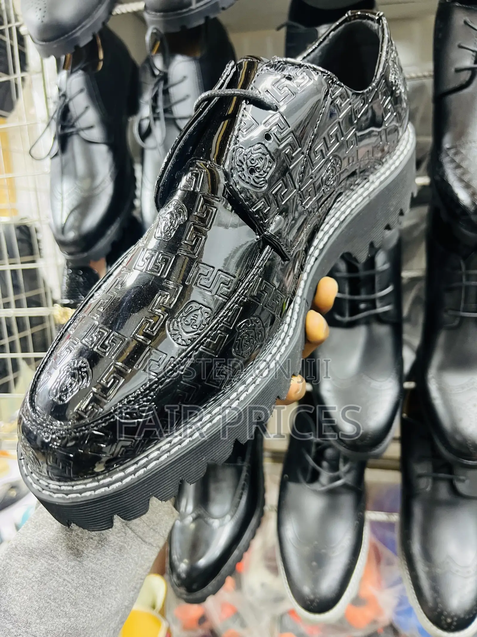 Shinny Laced G.Ten Higsole Black Designer Suit Shoes