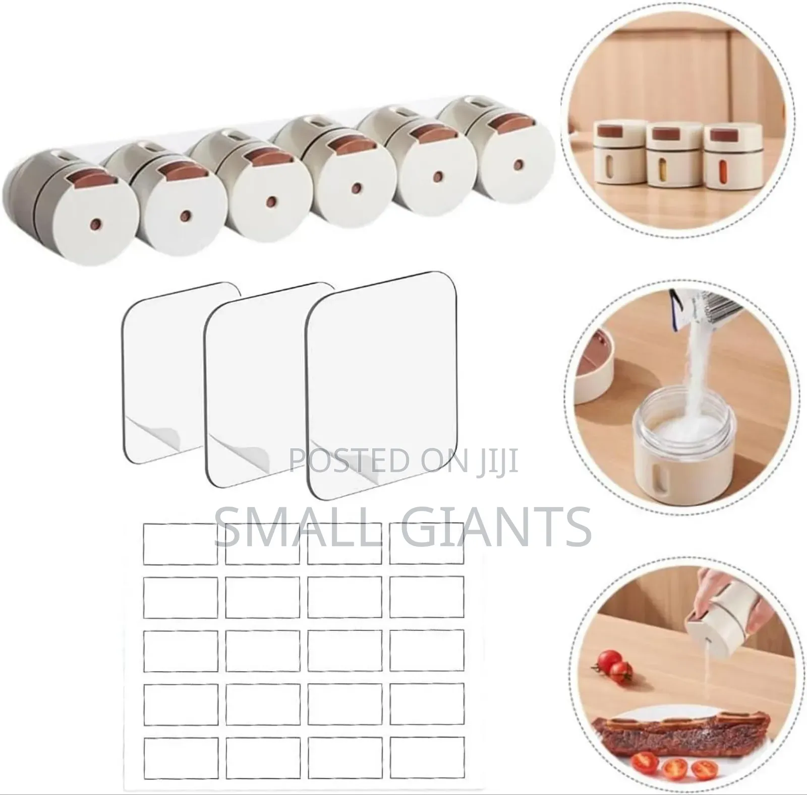 6pcs Wall-Mounted Magnetic Seasoning Box Set,