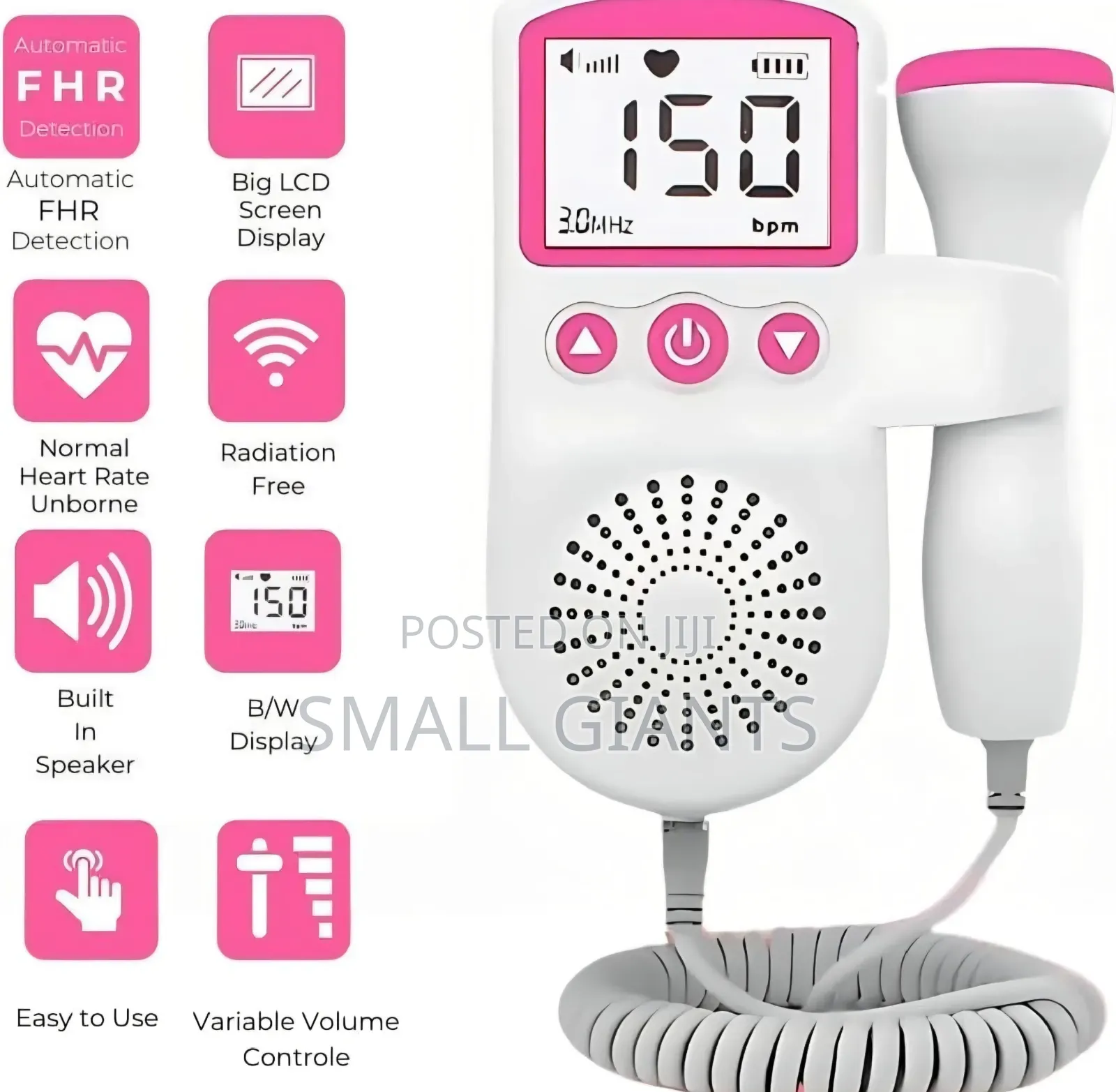 Handheld Digital Fetal Doppler/Baby Heartbeat Monitor