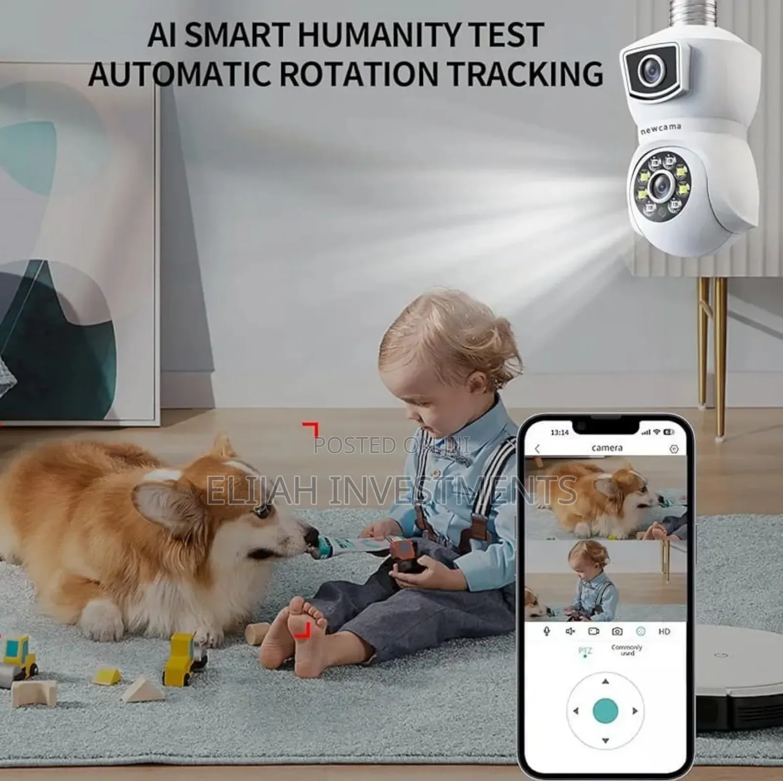 Dual-Lens Light Bulb Security Camera.