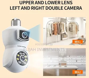 Dual-Lens Light Bulb Security Camera.