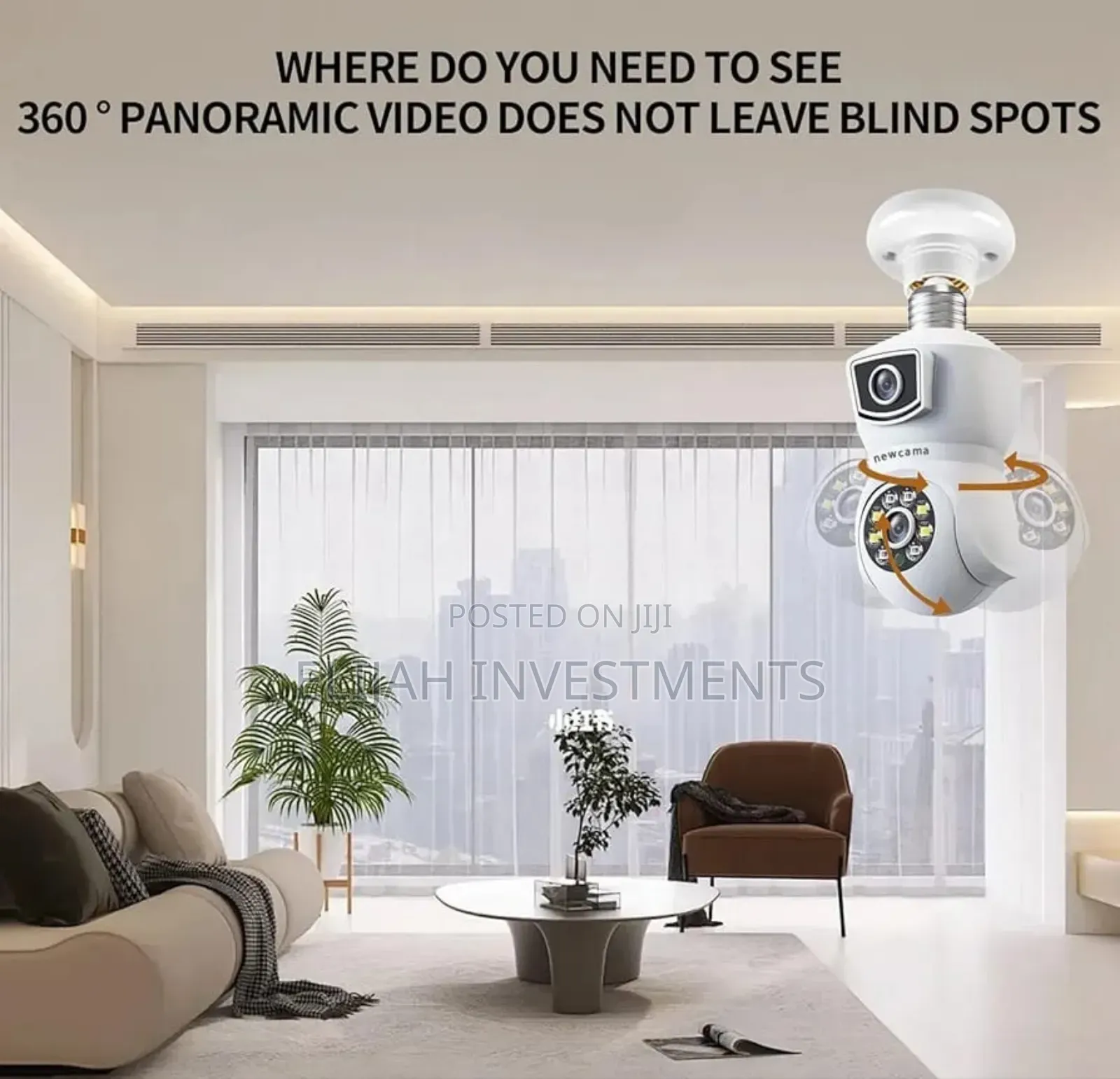 Dual-Lens Light Bulb Security Camera.