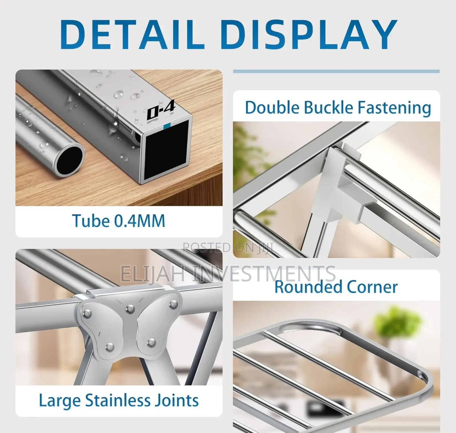 Foldable Stainless Steel Laundry Drying Rack