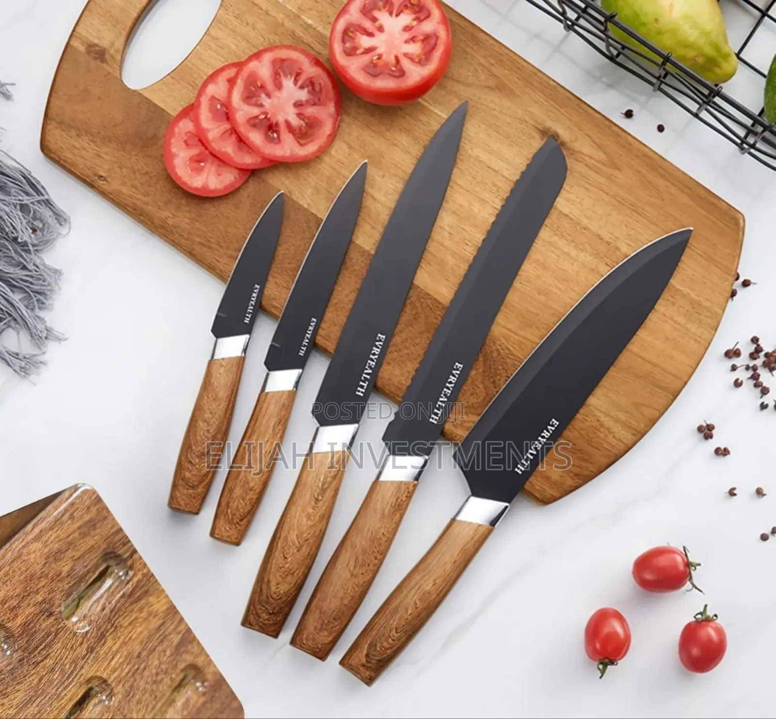 5 Piece Knife Set With Block
