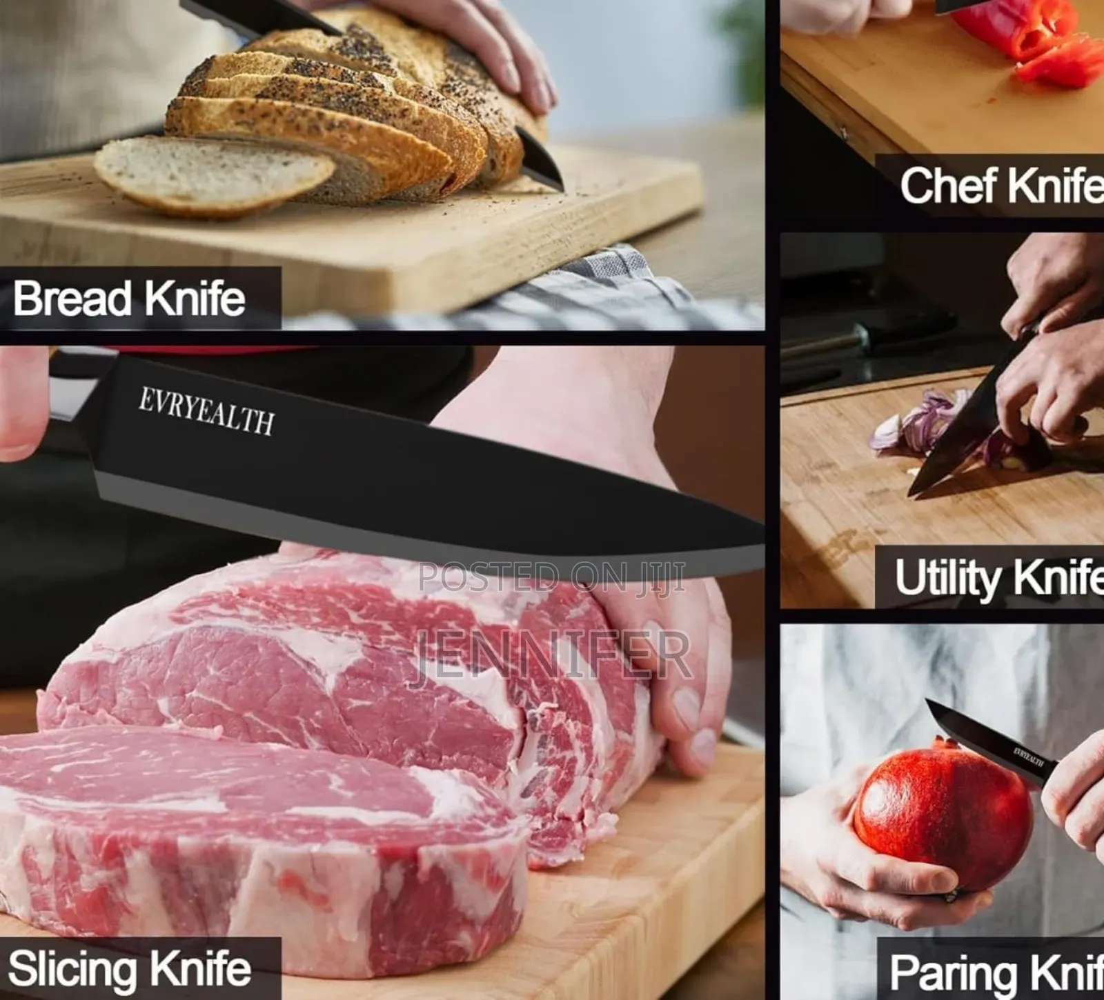 5 Piece Knife Set With Block