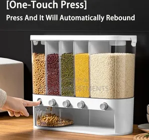 10l Wall Mounted Dry Food Dispenser With Measuring Cup