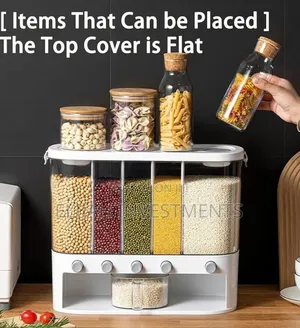 10l Wall Mounted Dry Food Dispenser With Measuring Cup