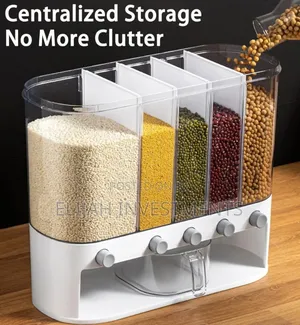 10l Wall Mounted Dry Food Dispenser With Measuring Cup
