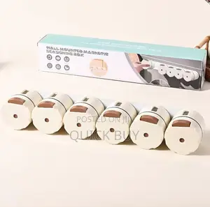 6pcs Wall-Mounted Magnetic Seasoning Box Set