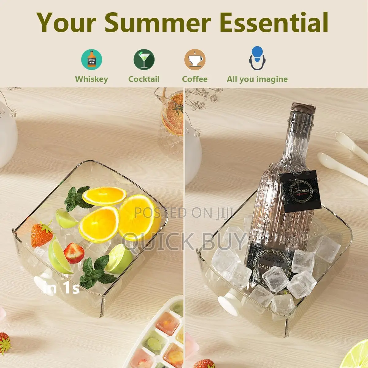 Aswei Portable Ice Cube Maker And Storage Box