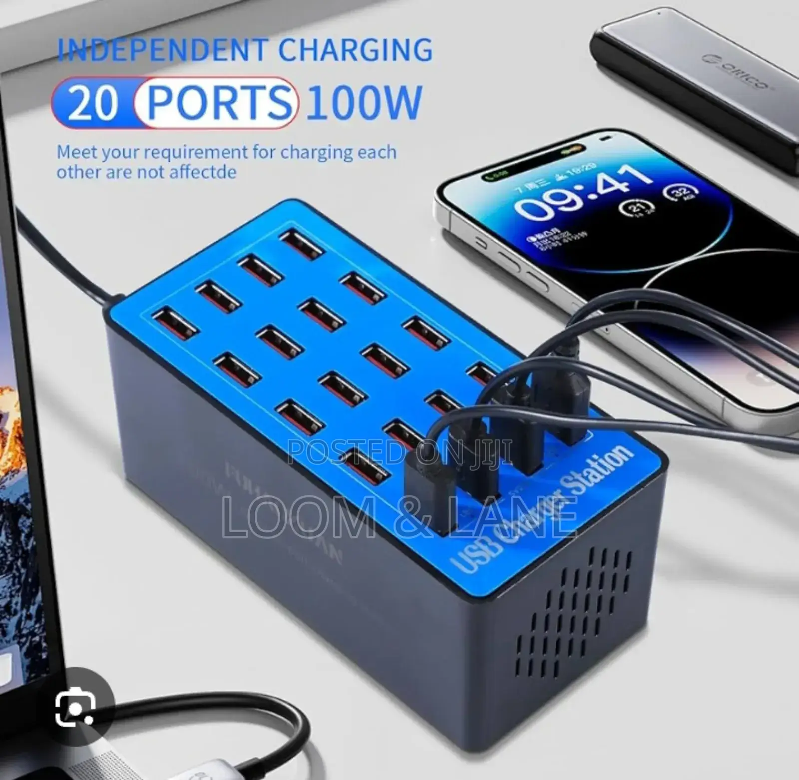 100w 20-Port Usb Smart Charger Station