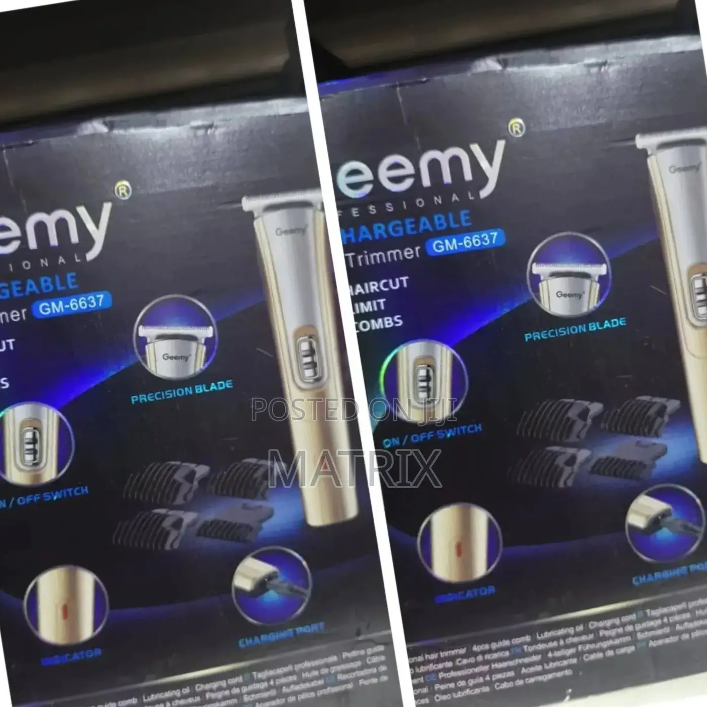 Geemy Professional Rechargeable Hair Trimmer, Model Gm-6637