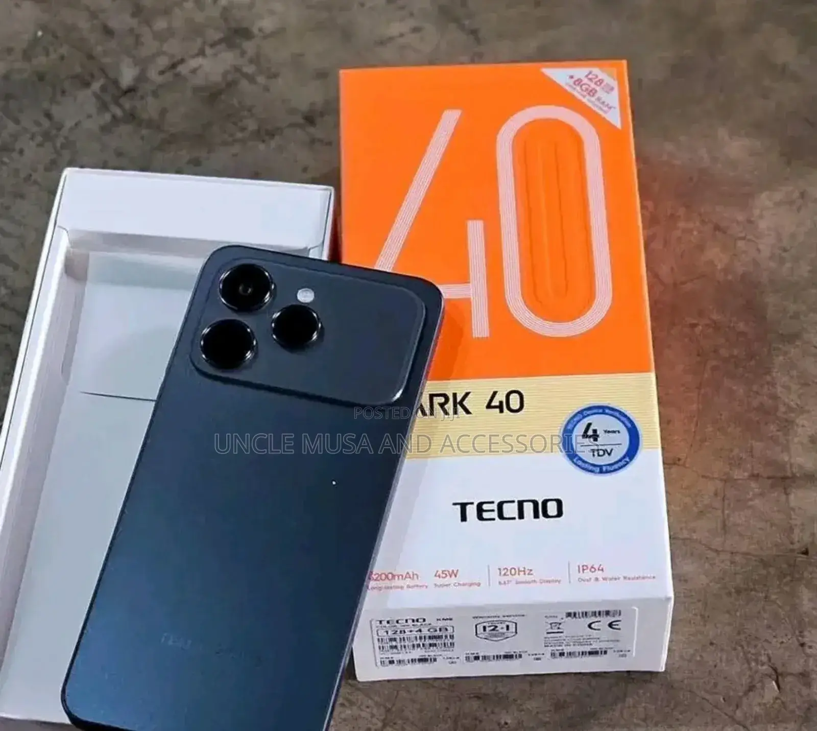 New Tecno Spark 40 128 GB Black