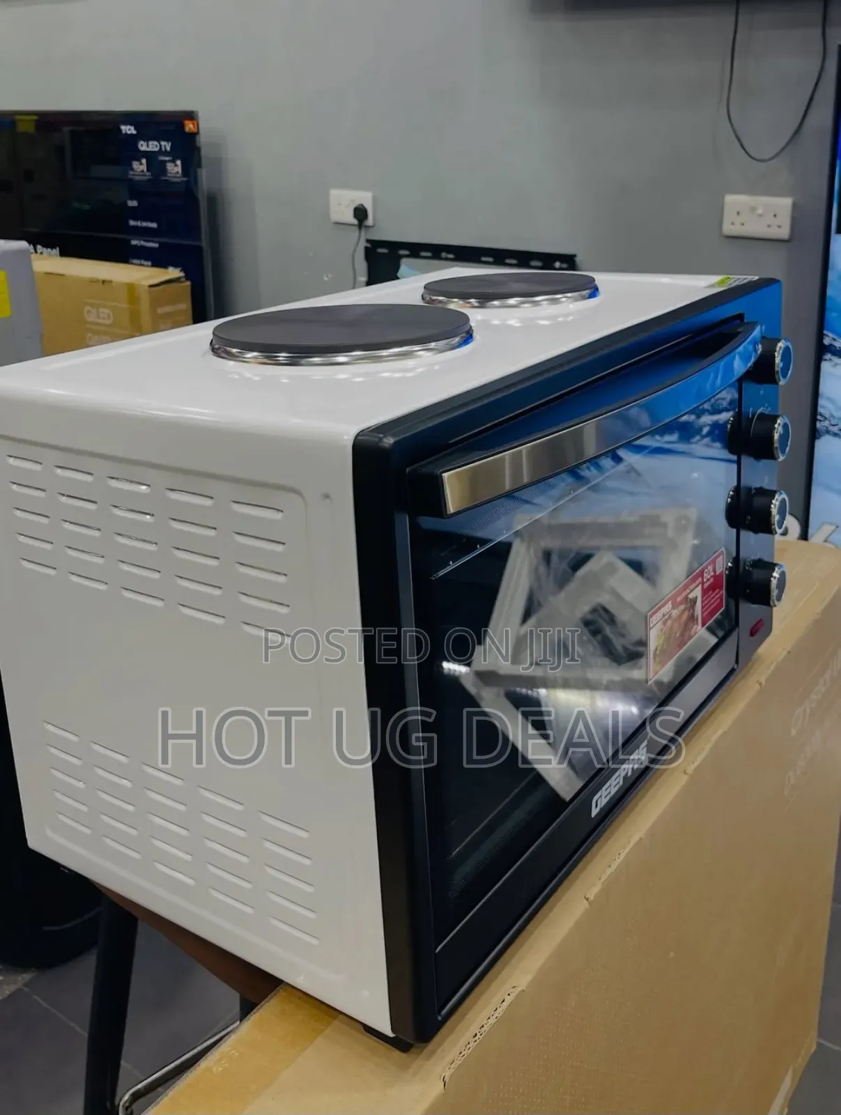Geepas Electric Oven Toaster With Hot Plate, 60l - Black